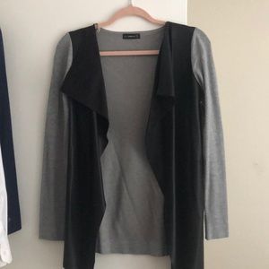 Women’s knit leather sweater